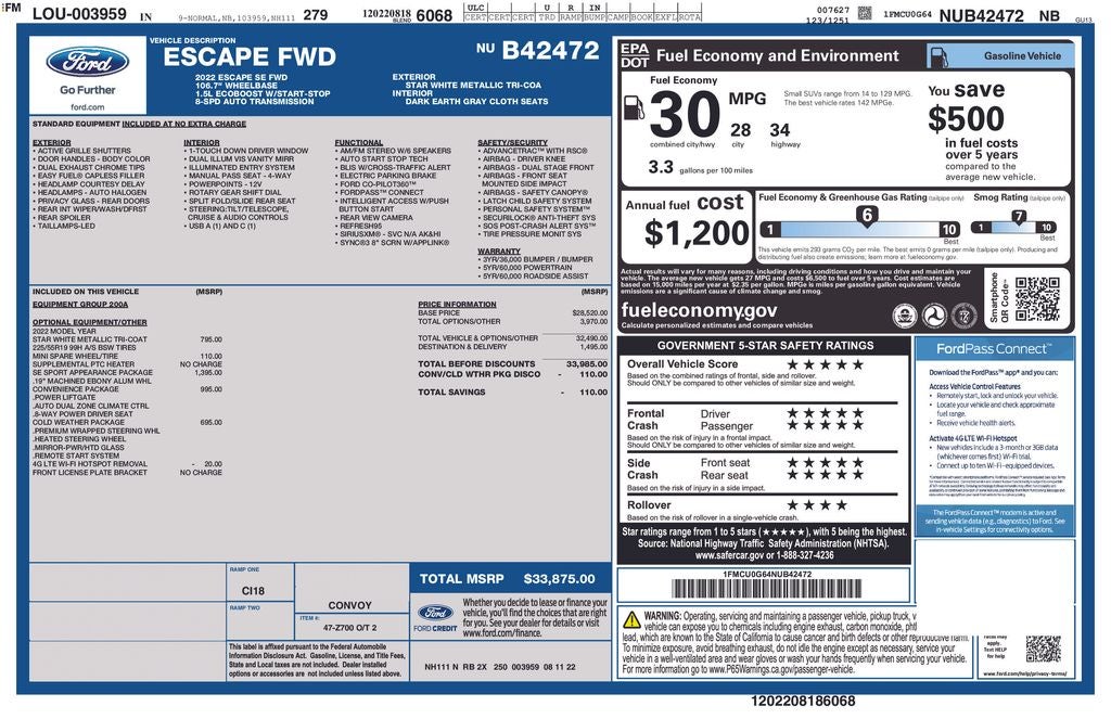 2022 Ford Escape SE
