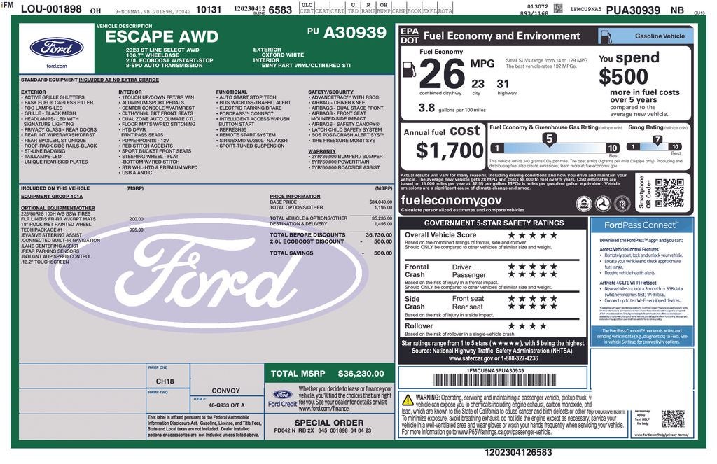 2023 Ford Escape ST-Line Select