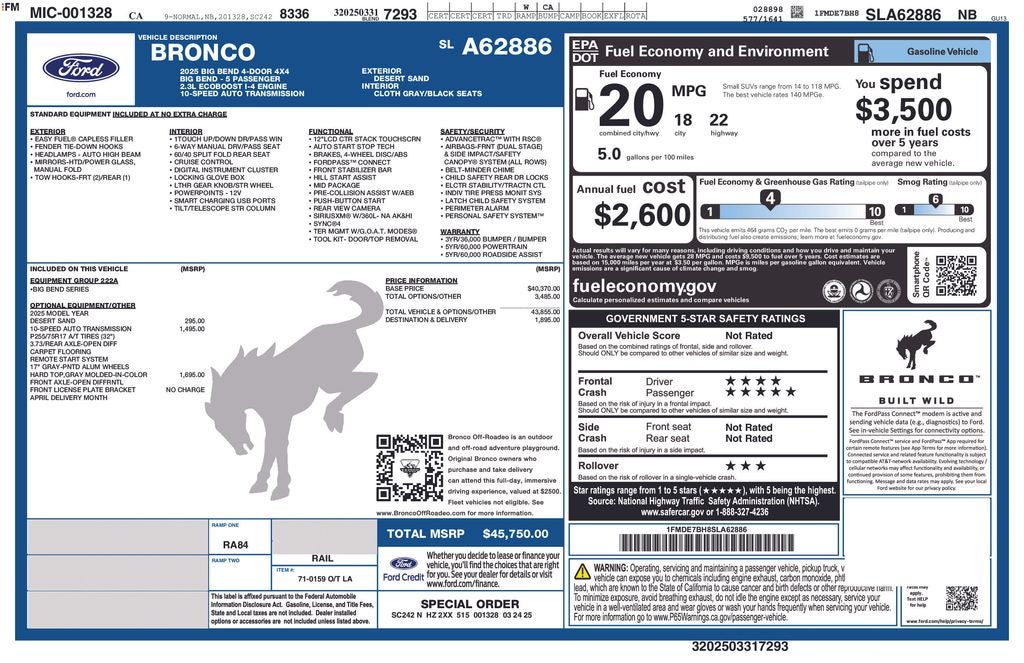 2025 Ford Bronco Big Bend