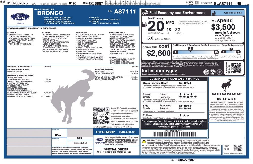2025 Ford Bronco Big Bend