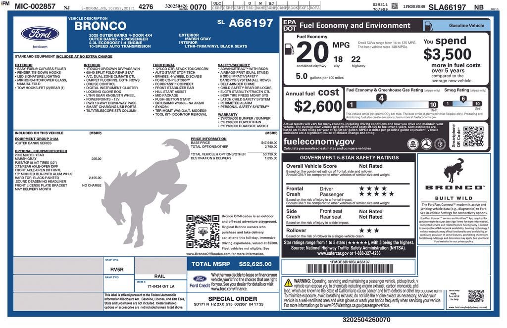 2025 Ford Bronco Outer Banks