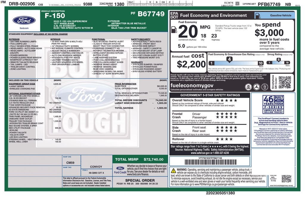 2023 Ford F-150 Lariat Long Bed