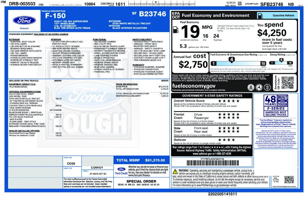 2025 Ford F-150 Platinum Longbed 3.5 EcoBoost