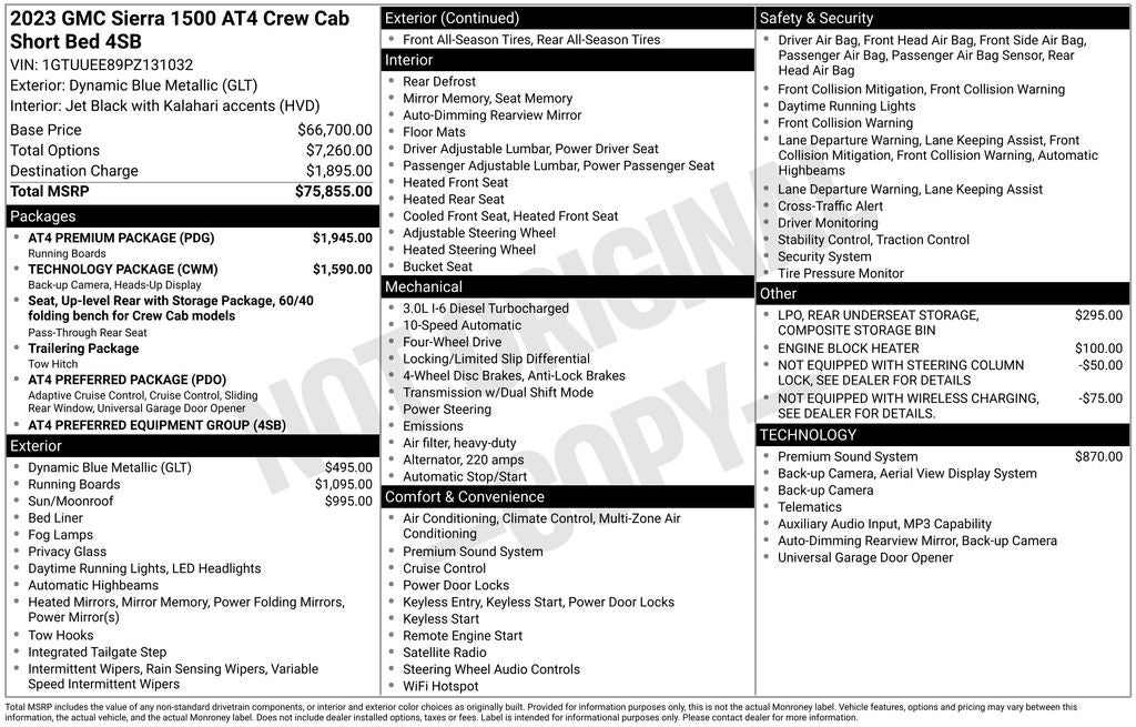 2023 GMC Sierra 1500 AT4