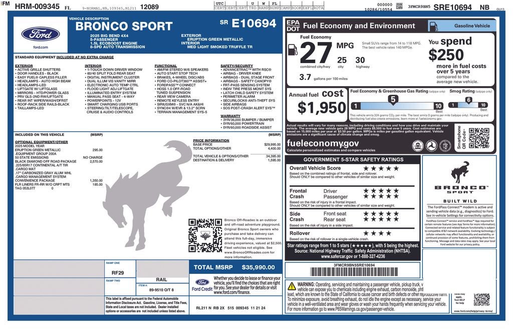 2025 Ford Bronco Sport Big Bend