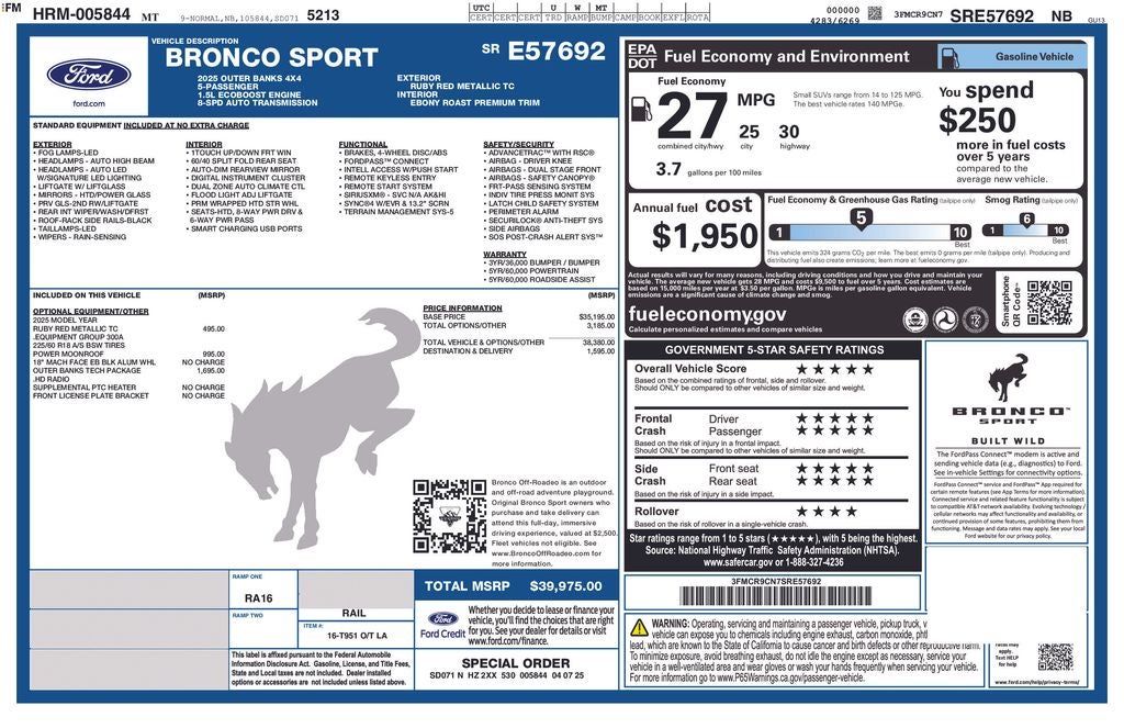 2025 Ford Bronco Sport Outer Banks