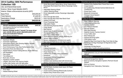 2014 Cadillac SRX Performance
